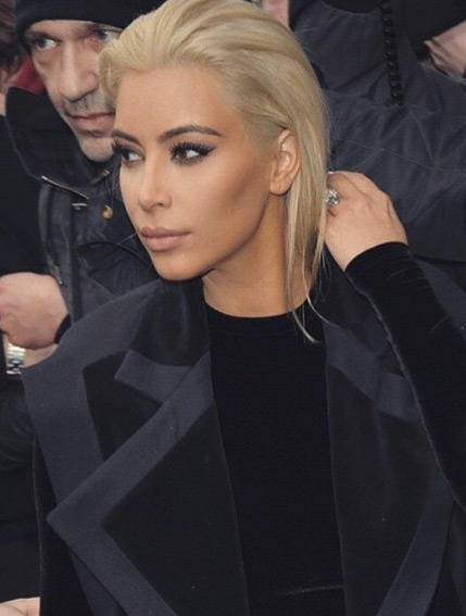 Kim Kardashian Blonde and Braless